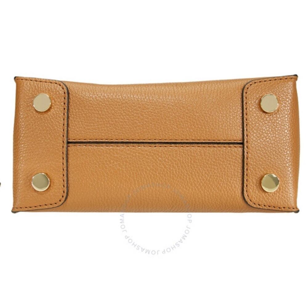 NWT Michael Kors Medium Mercer Tan Leather Belted Satchel Crossbody Purse - Picture 5 of 8
